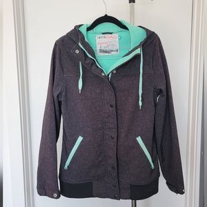 Empyre Surplus Co Women's Snow Hooded Jacket  Black Mint Green Size Medium